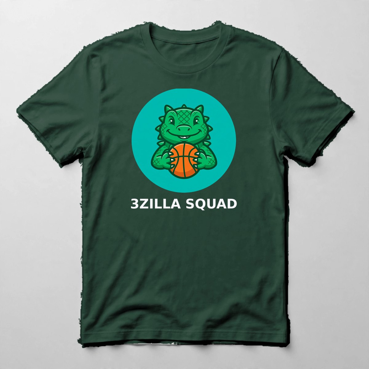 3Zilla Squad Tee — Tee in Forest Green with the printed design