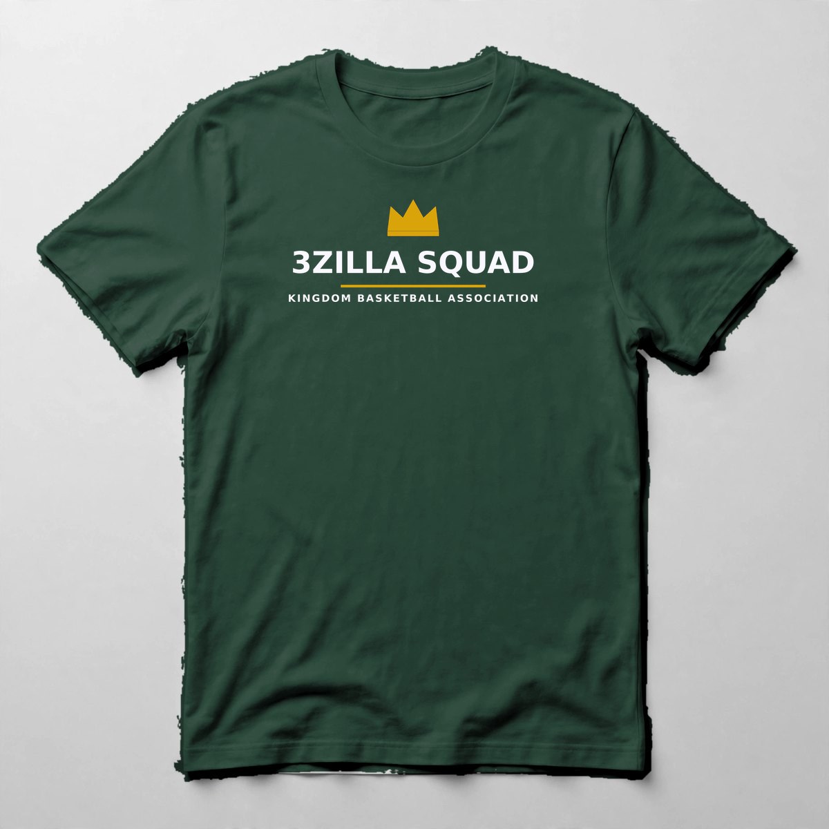 3Zilla Squad Wordmark Tee — Tee in Forest Green with the printed design