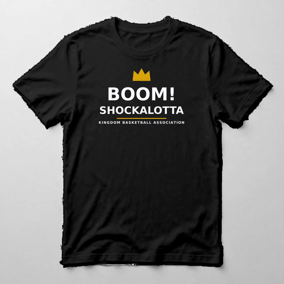BOOM! Shockalotta Wordmark Tee — Tee in Black with the printed design