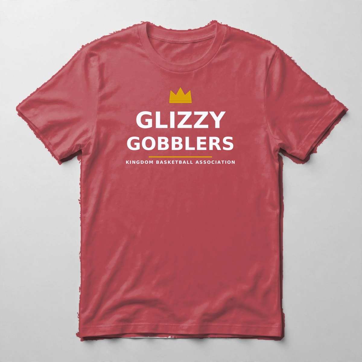 Glizzy Gobblers Wordmark Tee — Tee in Red with the printed design