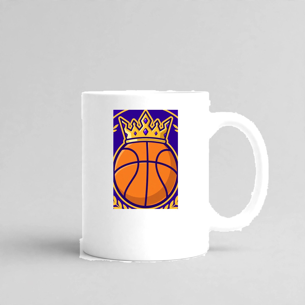 Crown & Ball Icon Mug — Mug in White with the printed design