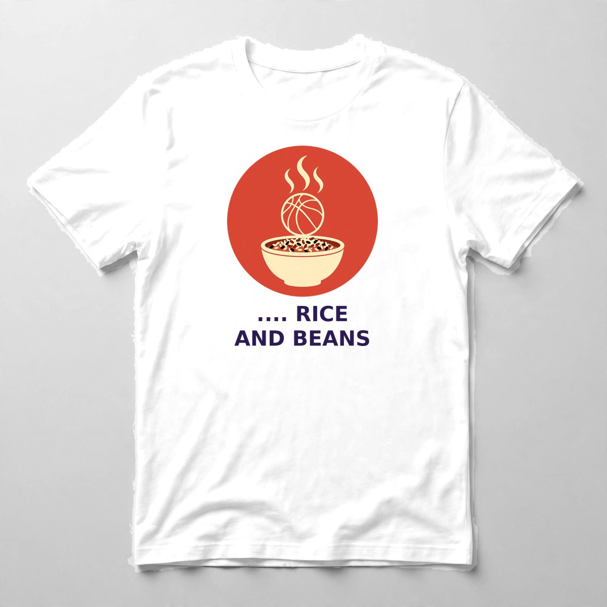 .... Rice and Beans Tee — Tee in White with the printed design