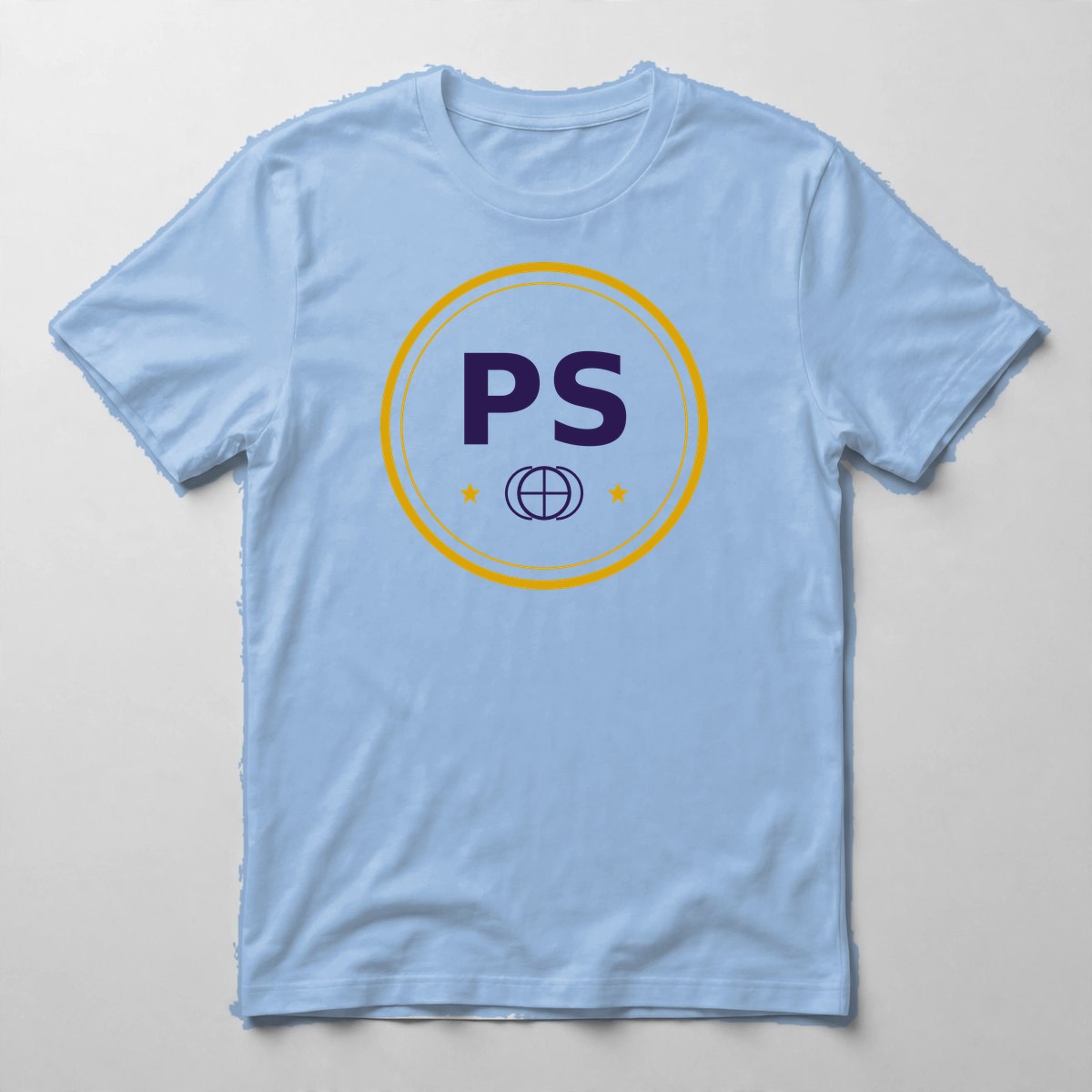Team Pup n' Suds Monogram Tee — Tee in Carolina Blue with the printed design